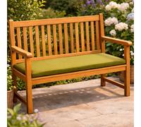 Nod Off 2 Seater Garden Bench Seat Pad 108X45X5Cm Water Resistant Foam Filled Cushion With Removable Zipped Cover - Olive Green