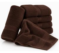 Nod Off Luxury Hand Towel 50X80Cm - 500Gsm 100% Egyptian Ring Spun Cotton - Super Soft Highly Absorbent - Chocolate Brown - Pack Of 4