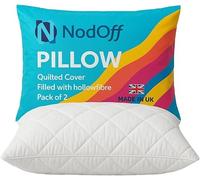 Nod Off Pillows Hotel Quality with Quilted Cover Filled Pillows for Stomach, Back and Side Sleeper, Anti Allergenic Down Alternative Sleeping Bed Pillow (Pack of 2, Medium)