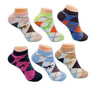 Nod Off Trainer Socks for Women 6 Pairs Horse Designed Ladies Socks No Show Low Cut Ankle Socks Breathable Running Womens Trainer Socks Nonslip Casual Athletic (Multicolor Horse)