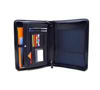 Noda Faux Leather Portfolio A4, Conference Folder a4, Business Organizer, Writing Case, Leather Padfolio (Blue)