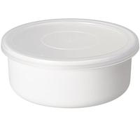 Noda Horo Enamel White Series Round 14 cm RD-14 (Japan Import) - Minimalist Food Storage Container - 15.6cm (Height 6.4cm) - BPA Free