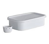 Nodahoro Bran Pickles, Komachi, Refrigerator, Storage Container, Lid, Drain and Drain Included, White, Made in Japan