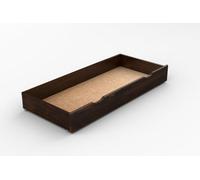 Nodax 98Cm Long Solid Pine Wood Underbed Storage Drawer With Pull/push Hand Grooves, Easy Assembly, Walnut Finish