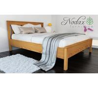 Nodax Double Bed Frame Capella, F17, Solid Pine Wood, Easy Assembly, Sturdy Slats & Extra Support Legs, 4Ft 6In, Alder Finish