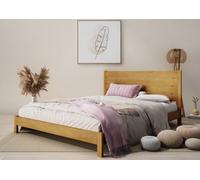 Nodax Single Bed Frame, F15, Solid Pine Wood, Easy Assembly, Sturdy Slats & Extra Support Legs, 3Ft, Alder Finish