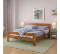 Nodax Small Double Bed Frame 4ft, F2 Solid Wooden, Slats, Easy Assembly