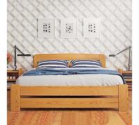 Nodax Small Double Bed Frame - European Size Pine Wooden Bed Frame for Adults, F1 Easy Assemble Bed with Sturdy Slats & Extra Four Supportive Legs, Comfortable Bedroom Furniture | 120cmx200cm (Alder)