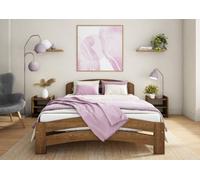 Nodax Super King Bed Frame, F10, Solid Pine Wood, Easy Assembly, Sturdy Slats & Extra Support Legs, 6Ft, Oak Finish