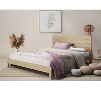 Nodax Super King Bed Frame, F15, Solid Pine Wood, Easy Assembly, Sturdy Slats & Extra Support Legs, 6Ft, Pine Finish