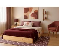 Nodax Super King Bed Frame, F9, Solid Pine Wood, Easy Assembly, Sturdy Slats & Extra Support Legs, 6Ft, Pine Finish