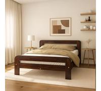 Nodax Super King Bed Frame - Solid Pine Wooden Bed Frame for Adults, F2 Easy Assemble Bed with Sturdy Slats & Extra Four Supportive Legs, Comfortable Bedroom Furniture | 6ft (Walnut)