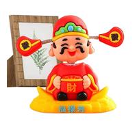 Nodding God Of Wealth Figure - God Of Wealth Moving Decor,Creative Car Dashboard Dancing Toy, Festive Car Interior Bonsai Doll Decor For Chinese New Year
