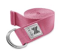 node by Philosophy Gym 7-1/2' Yoga Strap for Stretching, Woven Yoga Strap with Adjustable D-Ring Buckle for Exercise, Therapy and Fitness - Pink