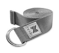 node by Philosophy Gym 7-1/2' Yoga Strap for Stretching, Woven Yoga Strap with Adjustable D-Ring Buckle for Exercise, Therapy and Fitness - Gray