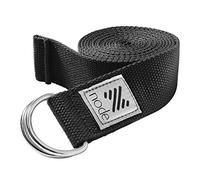 node by Philosophy Gym 7-1/2' Yoga Strap for Stretching, Woven Yoga Strap with Adjustable D-Ring Buckle for Exercise, Therapy and Fitness - Black