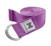 node by Philosophy Gym 7-1/2' Yoga Strap for Stretching, Woven Yoga Strap with Adjustable D-Ring Buckle for Exercise, Therapy and Fitness - Purple
