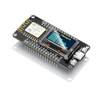 NodeMCU ESP8266 Development Board Integrates 0.96 inch OLED Display with Protector Case,CH340,ESP-12E WiFi Wireless Module USB Type-C Works for Arduino/Micropython(Solder PIN) (Yellow Blue OLED)