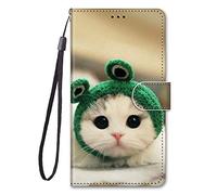 Nodigao Compatible for Honor Magic 7 Lite 5G Wallet Case Pretty Silicone Leather with Stand Card Slot Shockproof Animal Pattern Design Cover Cases - Cat C