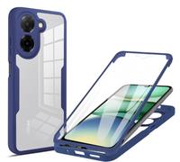 Nodigao compatible for Xiaomi Redmi A5 4G Hard Case Transparent Clear Front and Back for Girls Men Book Silicone PC 360 Grad Design Cover - Blue