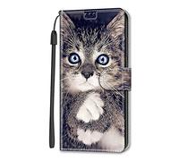 Nodigao for Motorola Edge 60 Fusion/Edge 60 5G Wallet Case for Girls Men Pretty Silicone Leather Animal Pattern Design with Stand Card Slot Kickstand Shockproof Cute Cover Cases - Black cat