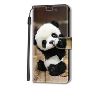 Nodigao for Oppo Reno 13 FS/Oppo Reno 13F 4G 5G Wallet Case for Girls Men Pretty Silicone Leather Animal Pattern Design with Stand Card Slot Kickstand Shockproof Cute Cover Cases - Panda