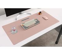 Nodito DeskPaw Dual-Sided Leather Desk Pad,Blotter for Laptop Computer,Mouse Pad,Writing,Drawing,Arts and Craft Mat (Pink/Silver, 17x35”)