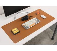 Nodito Dual-Sided Leather Desk Pad,Blotter for Laptop Computer,Mouse Pad,Writing,Drawing,Arts and Craft Mat (17"x35", Brown/Dark Brown)