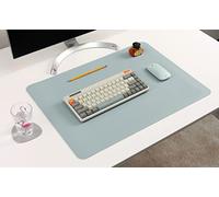 Nodito Dual-Sided Leather Desk Pad,Blotter for Laptop Computer,Mouse Pad,Writing,Drawing,Arts and Craft Mat (17"x24", Blue/Silver)
