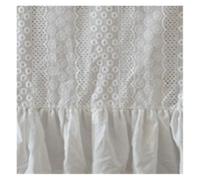 Nodrest 1PC French Ruffle Cotton White Tablecloth Tea Table Decoration Rectangle Cover For Kitchen Wedding Dining Party Decor(White-C,150X200cm)