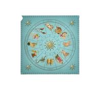 Nodrest 1pc Retro Zodiac Tarot Plaque Tablecloth Astrology Altar Cloth Divination Ceremony Meditation Mat(100x100cm)