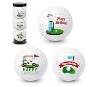 Nodrex Funny Golf Balls, Happy Birthday Golf Balls, Novelty Golf Balls for On Course Play, Fun Golf Gifts and Golf Presents for Men 3 Pack, Personalised Birthday Gifts for Fathers Dad Uncle