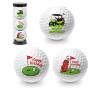 Nodrex Funny Golf Balls, Personalised Golf Balls Happy Birthday Design, Novelty Golf Balls for On Course Play, Fun Golf Gifts and Golf Accessories for Men Boys 3 Pack