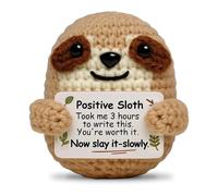Nodrex Positive Crochet Sloth, Handmade Crochet Animal with Yarn and Cotton, Cute Emotional Support Gift, Sloth Gifts for Women, Positive Crochet Gift for Joy and Encouragement