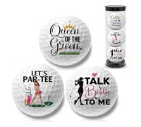 Nodrex Queen Ladies Golf Balls, Novelty Coloured Golf Balls Set, Premium Golf Gifts for Women, 3 Pcs Funny Golf Balls for Womens Golf, Female Golfer Birthday Gift