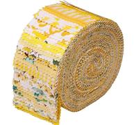 Nodsaw 40Pcs Jelly Roll Fabric Strips for Quilting, Soft Cotton Fabric Jelly Rolls for Quilting, Sewing, and Crafting, Precuts 2.5" x 44" Bundles Yellow Print Fabric Strip for Blanket, Rug, Crafts