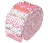 Nodsaw Jelly Roll Fabric Strips for Quilting, Crafting, and Sewing, 42 Strip Assorted Bundle, Soft Cotton for Blanket, Rug, Upholstery, Home Decor, and Purse Making, Pink