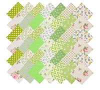 Nodsaw Summer Green Charm Pack Fabric for Quilting 5 inch, 42 5-inch Cotton Fabric Squares, Precut 5x5 Charm Squares for Sewing DIY Patchwork