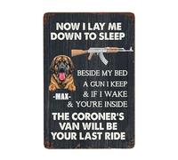 NOE I LAY ME DOWN TO SLEEP BESIDE MY BED I KEEP AND IF I WAKE AND YOU ARE INSIDE Leonberger Reddish Brown dog sign personalized dog name yard Sign home decor 8 x 12 Inch