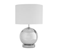 Noe Spher Glass Table Lamp with White Shade White