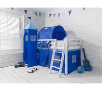 Nöa and Nani Moro Cabin Bed Midsleeper with Blue NW Package in White | Size: Single Nöa and Nani White Single