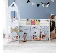 Nöa and Nani Moro Cabin Bed Midsleeper with Pirate Pete Package in White | Size: Single Nöa and Nani White Single