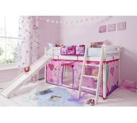 Nöa and Nani Moro Cabin Bed Midsleeper with Slide and Fairies Tent in White | Size: Single Nöa and Nani White Single