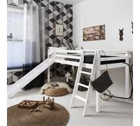 Nöa and Nani Moro Cabin Bed Midsleeper with Slide in White | Size: Single Nöa and Nani White Single