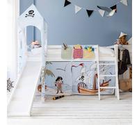 Nöa and Nani Moro Cabin Bed Midsleeper with Slide & Pirate Pete Package in White | Size: Single Nöa and Nani White Single