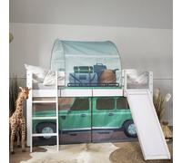 Nöa and Nani Moro Cabin Bed Midsleeper with Slide & Safari Package in White | Size: Single Nöa and Nani White Single
