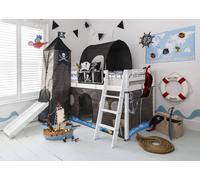 Nöa and Nani Moro Cabin Bed with Slide & Pirate Hideaway Package in White | Size: Single Nöa and Nani White Single