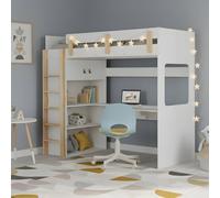 Nöa and Nani Nells High Sleeper Cabin Bed with Built in Desk and Storage in White | Size: Single Nöa and Nani White Single