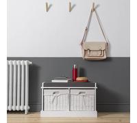 Nöa and Nani Stockholm Storage Bench with 2 Baskets in White Nöa and Nani White