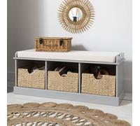 Nöa and Nani Stockholm Storage Bench with 3 Brown Baskets in Silk Grey Nöa and Nani Grey